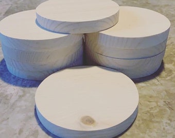 Unfinished Wood Round Circles (4 1/2" or 5" DIA x 5/8" thick) Lots - Pine Sanded and Ready to Use - DIY craft - projects, products and gifts