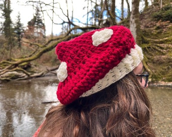 Crochet mushroom hat \ beret / magic mushrooms /bucket hat / festival hat /beanie \ wool \ handmade \