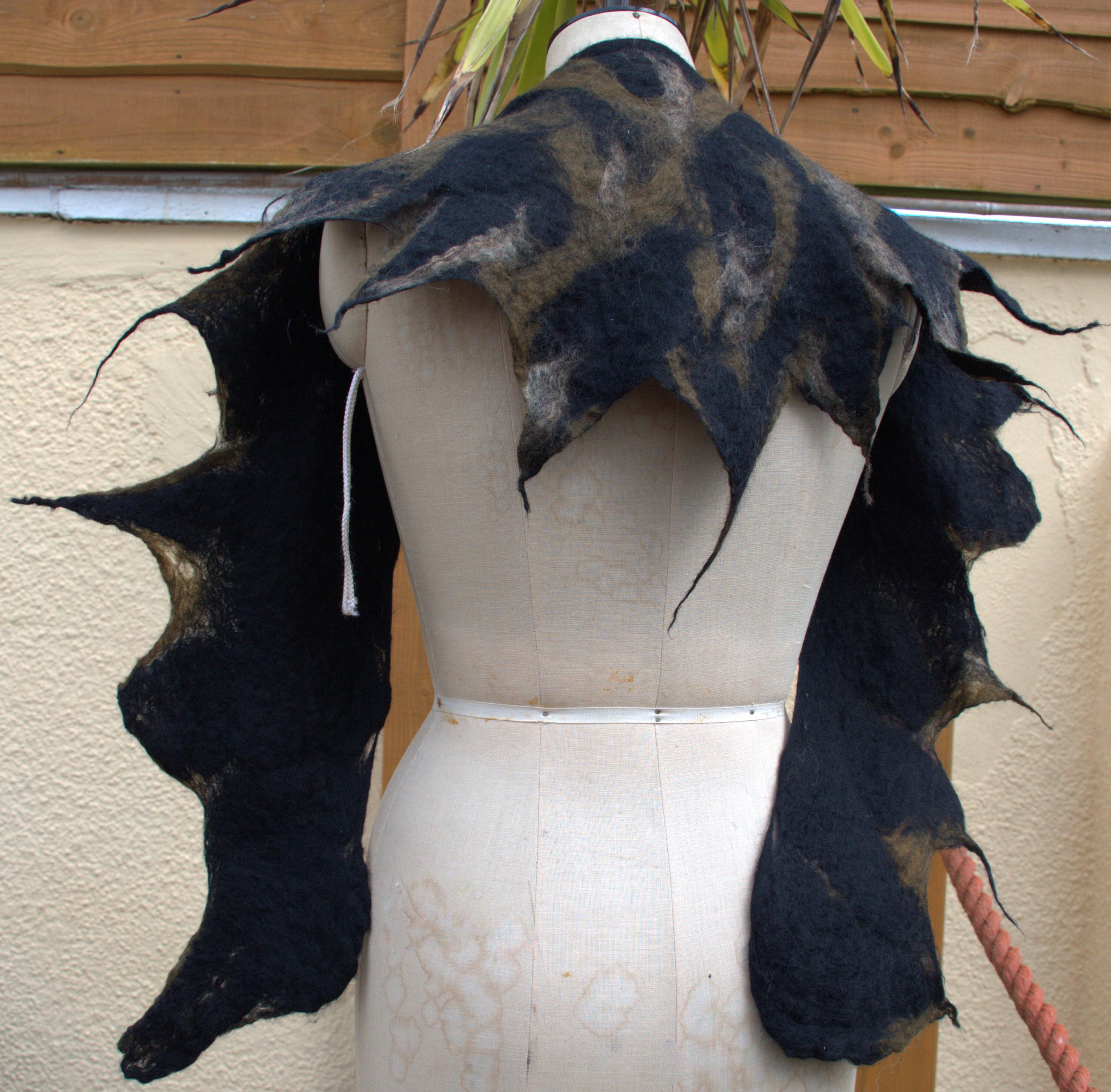 Chal De Plumas Gótico Para Mujer - Bufanda Con Cuello, Ideal Para Halloween, Cosplay Y Carnaval