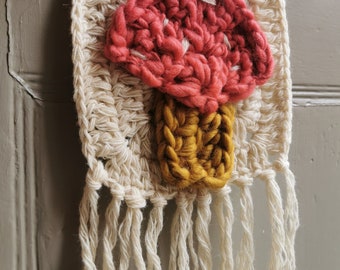 Crochet mushroom Wall handing