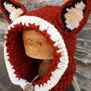 Fox hood/ hat/ adults/gift birthday /Christmas/winter hat/ READY TO SHIP