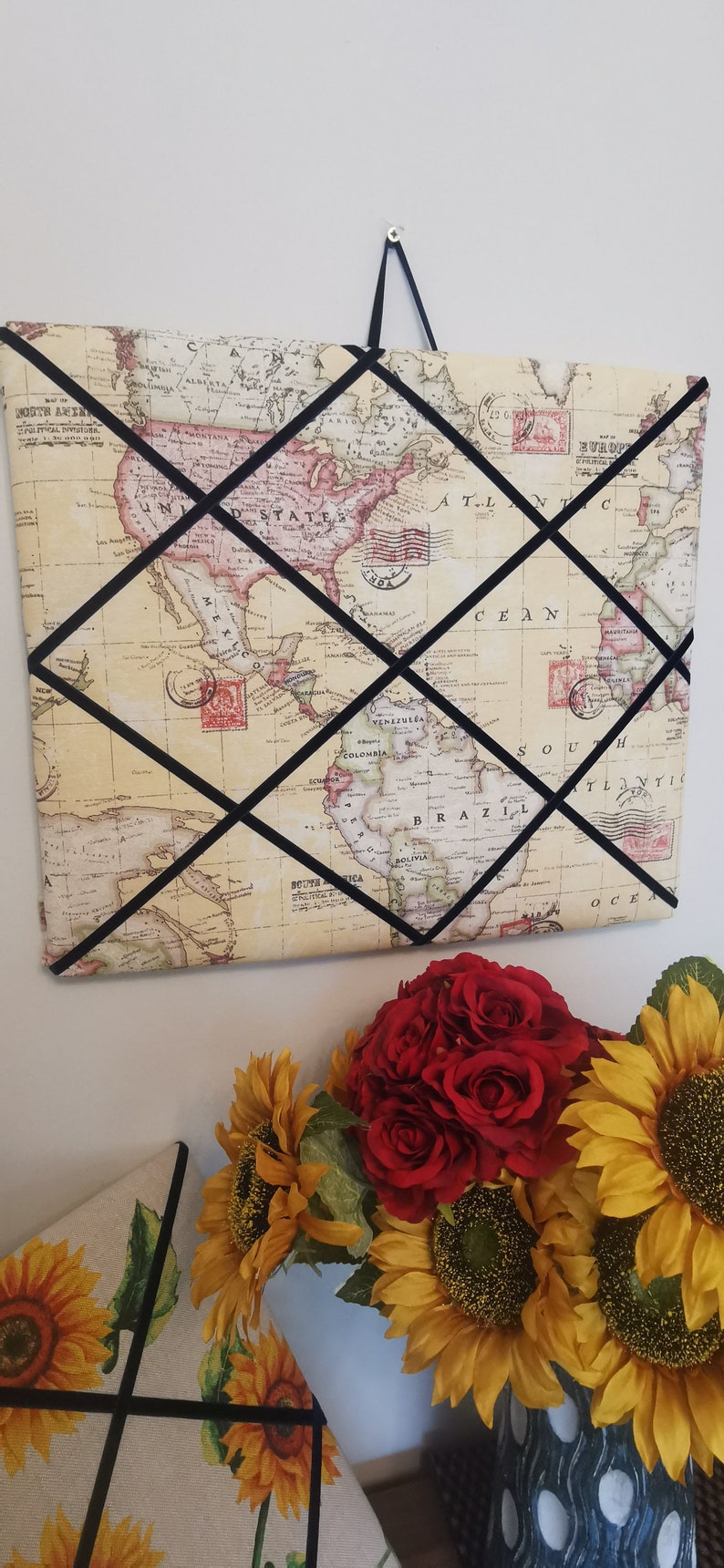 World map memory boards /_ sunflower /_ deers stags /_ farmhouse rustic /_ Christmas gifts/_ Christmas cards/_ photos