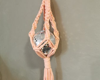 Macrame disco ball hanger