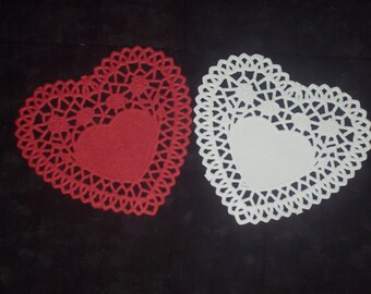 Wilton Heart doilies,4 inch red & white assortment pack,12/pkg,Valentine's,cardmaking,decoupage,scrapbooking,collage