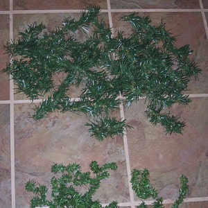 Destach Pine roping garland pieces,77 ass't cut pieces,wired,holiday crafting,wreath making,ornaments