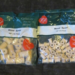 Wooden craft spools,1/2 inch or 3/4 inch diameter,unfinished,Value pack,Lara's Crafts,spool & yarn dolls,kid's crafts,primitive,Christmas