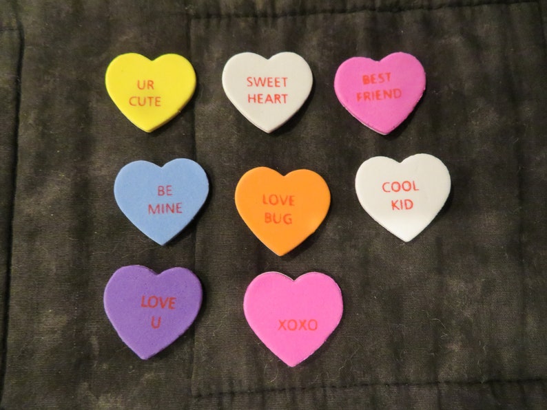 Conversation Heart Stickersfun Foamstickon90 Etsy