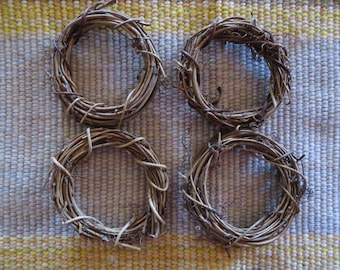 3" grapevine wreath,set of 4,natural craft piece,wreath embellishment,florals,nests,Christmas,fall crafting,ornament