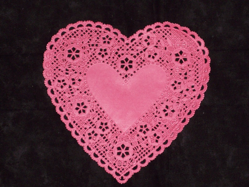 6 inch heart doilies,ivory,red,pink,white or assorted,20/pkg,Wedding, Valentine's day,cardmaking,decoupage,scrapbooking,collage image 3