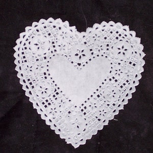 4 inch heart doilies,ivory,red,pink,white or assorted,25/pkg,Valentine's day,cardmaking,wedding,decoupage,scrapbooking,collage image 2