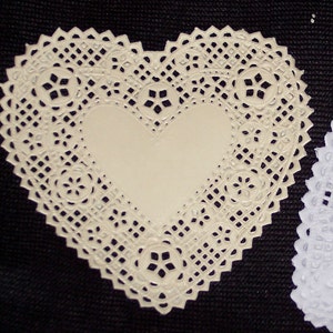 4 inch heart doilies,ivory,red,pink,white or assorted,25/pkg,Valentine's day,cardmaking,wedding,decoupage,scrapbooking,collage image 5