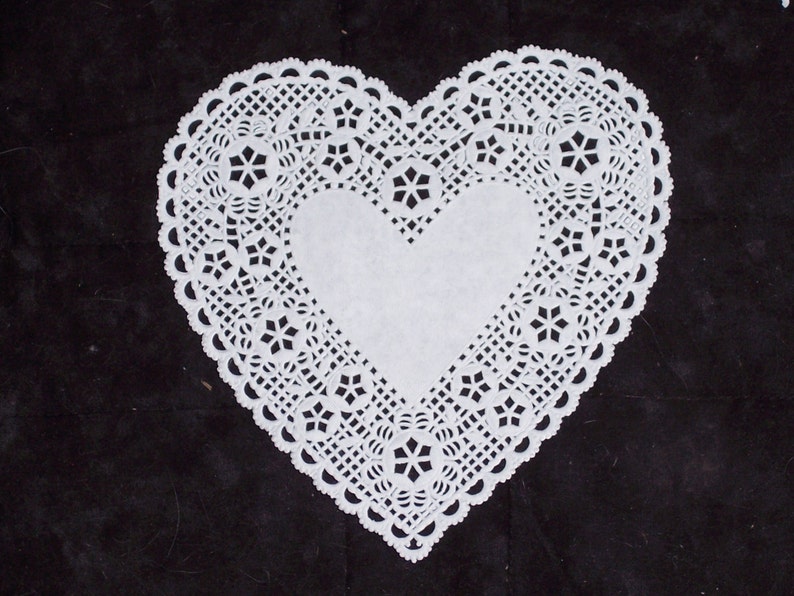 6 inch heart doilies,ivory,red,pink,white or assorted,20/pkg,Wedding, Valentine's day,cardmaking,decoupage,scrapbooking,collage image 2