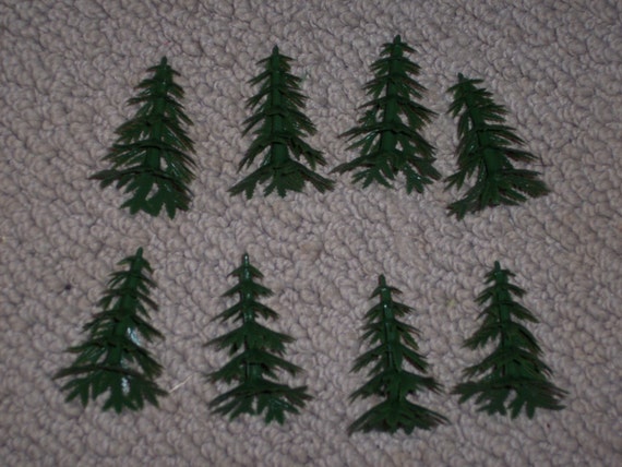 Mini Pine Trees,plastic, Set of 8,christmas Crafting,scenery for Model  Train Lay Outs,model Building,school Dioramas 
