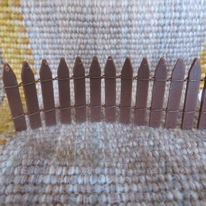 Picket fence,craft piece,brown plastic wood look,snow fence,farm,model building,dioramas,RR layouts,18 inches long by 1.75 inches tall
