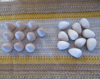 Pigeon eggs,unfinished hardwood,10/pack, flat or rounded bottom,ready to finish,ready to paint,spring crafts,fishing lures,Easter