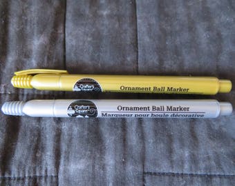 Glass Marker,Writes on glass,porcelain or plastic,fine point,0.05 inch,gold or silver,ornament ball marker,drink glass marker