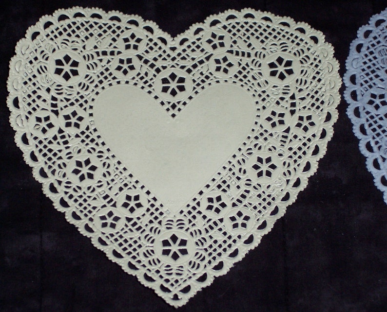 6 inch heart doilies,ivory,red,pink,white or assorted,20/pkg,Wedding, Valentine's day,cardmaking,decoupage,scrapbooking,collage image 5