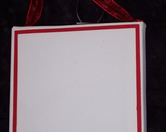 small art canvas ready to paint,stretched with ribbon hanger,5 inches square,kids' art,Mother's Day gift,small painting
