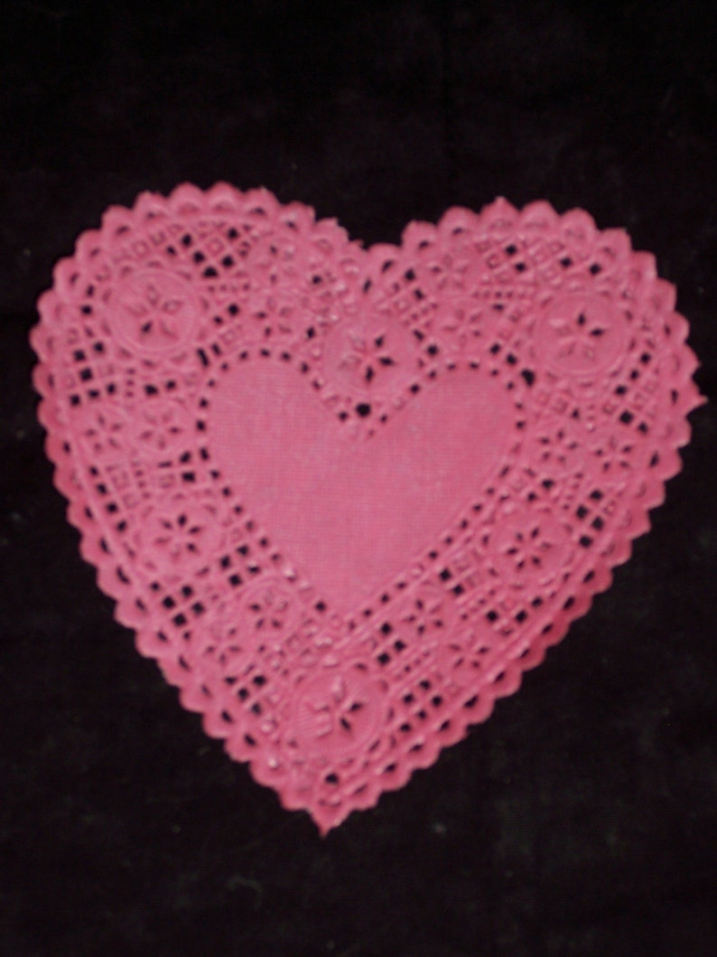 4 inch heart doilies,ivory,red,pink,white or assorted,25/pkg,Valentine's day,cardmaking,wedding,decoupage,scrapbooking,collage image 4