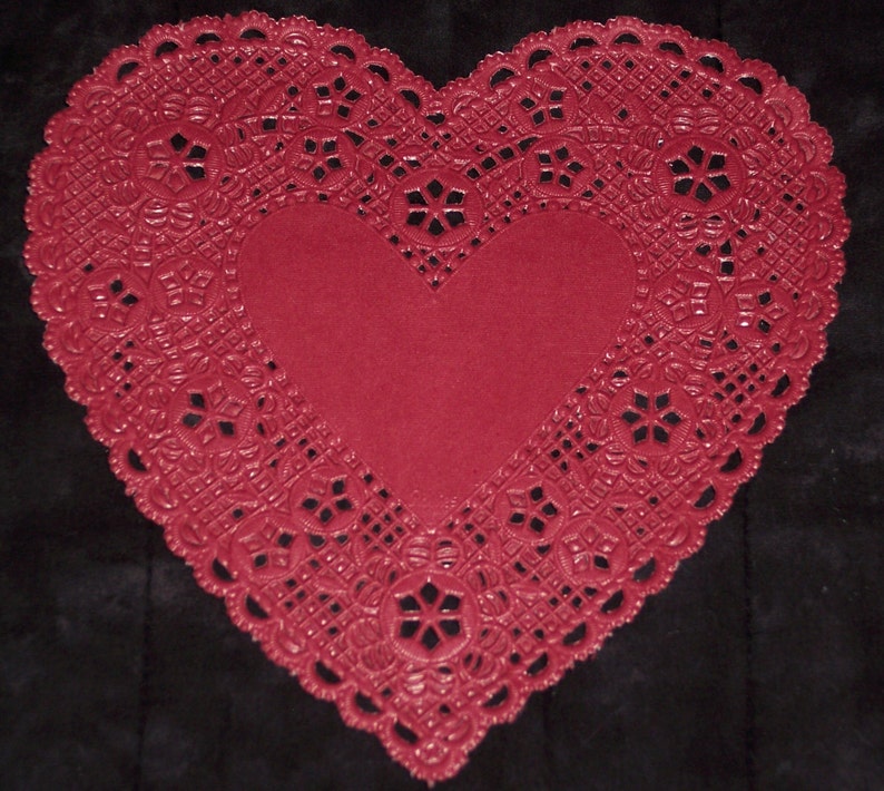 6 inch heart doilies,ivory,red,pink,white or assorted,20/pkg,Wedding, Valentine's day,cardmaking,decoupage,scrapbooking,collage image 4