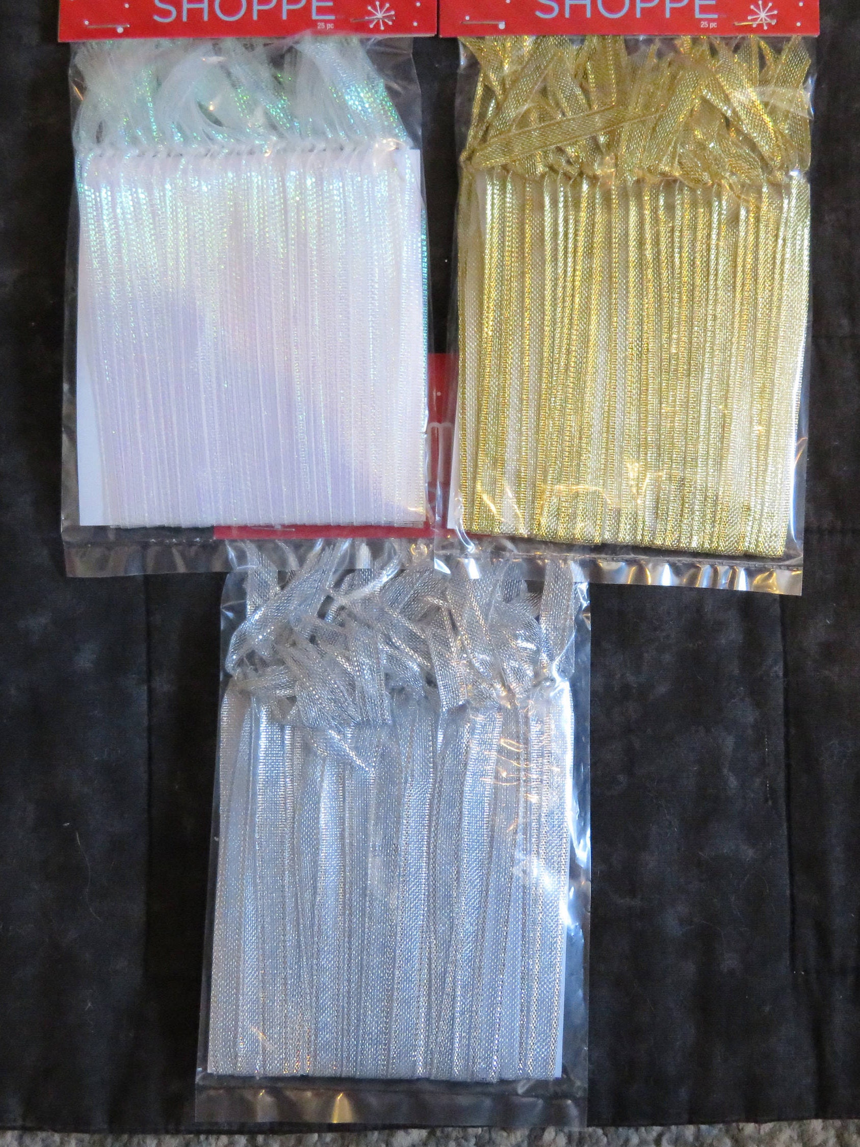 Sheer Ribbon ornament hangerssilvergoldwhite Etsy