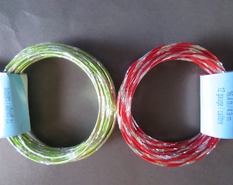12 gauge two tone craft wire,green w/ silver or red w silver accents,16.4 ft  per roll,soft,bendable,florals,crafts, jewelry,Christmas