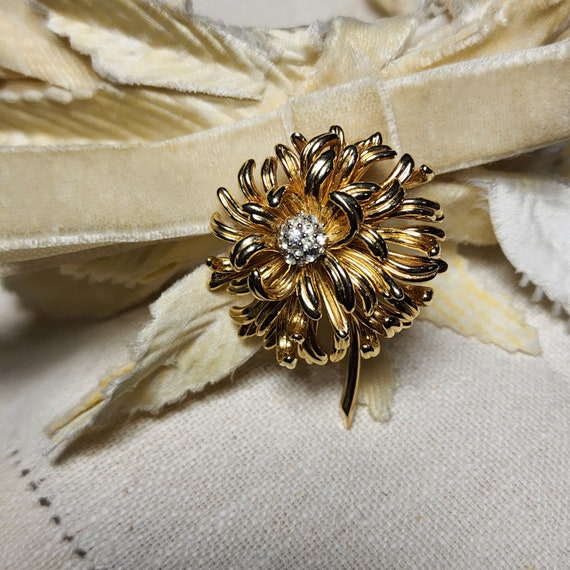 Vintage Boucher Gold Tone Chrysanthemumn Brooch R… - image 6