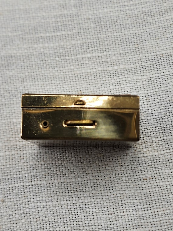 Vintage Goldtone Mini Square Pill Box MCM 1950's … - image 4