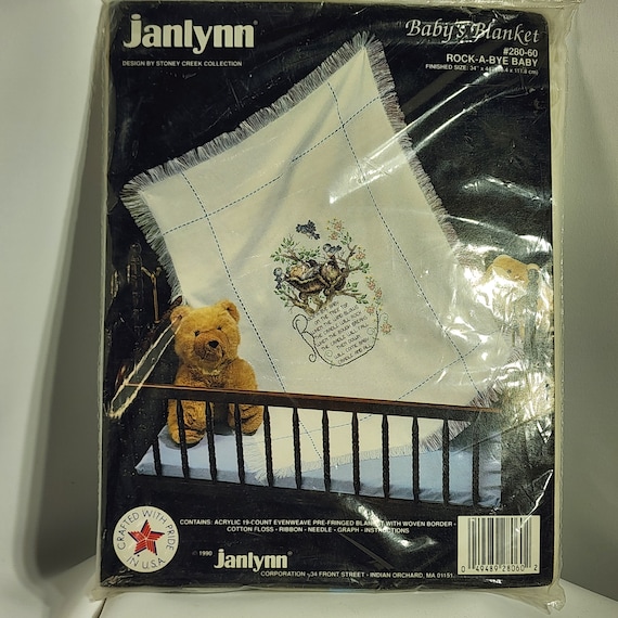 janlynn baby blanket rock-a-bye baby cross stitch 