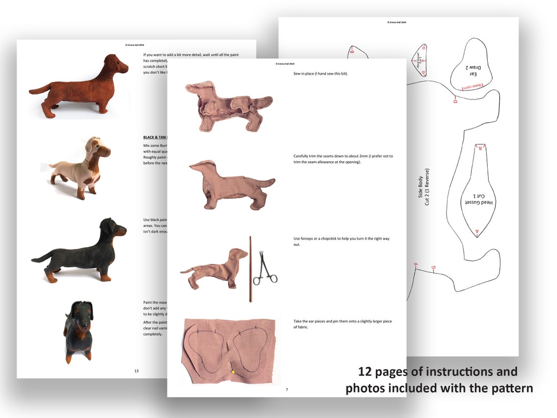 Dachshund PDF Dog Sewing Pattern | Etsy