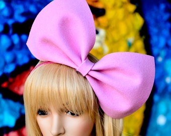 Baby pink oversized bow headband bunny hair accessory extra large giant big bow party costume dolly