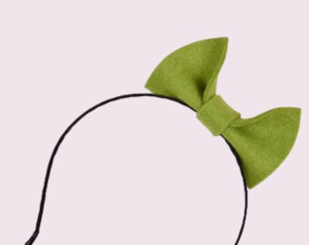 Bunny Small Green Middle Bow Headband