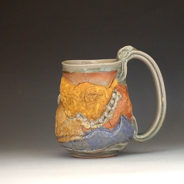 Wabi-sabi Stoneware Rustic Mug for Coffee and Tea  18oz