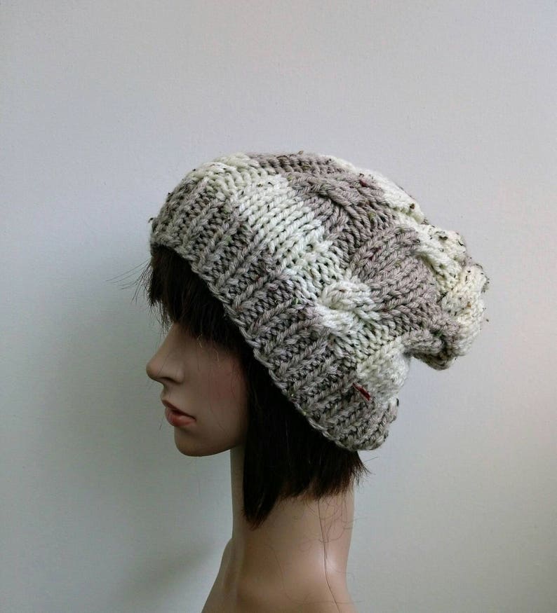winter hat Ready to ship Chunky Knit Slouchy cable  Beanie hat,Knitted hat Chunky knit hat