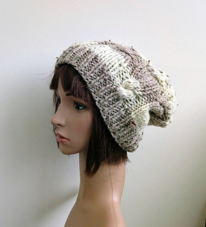 winter hat Ready to ship Chunky Knit Slouchy cable Beanie hat,Knitted hat Chunky knit hat