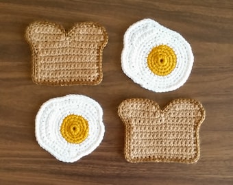 Toast and Egg Coaster Set - Made to Order