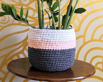 Handmade Crochet Plant Pot Cover - Ready to Ship
