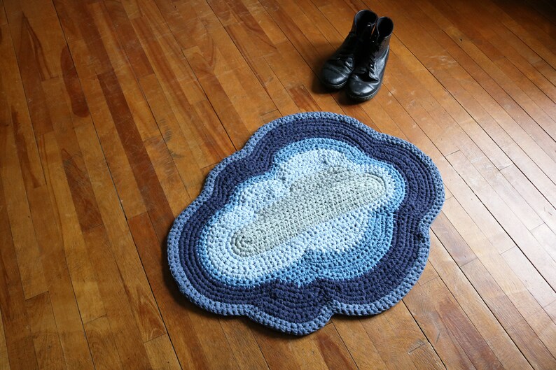 Handmade Raincloud Rug Ready to Ship image 2