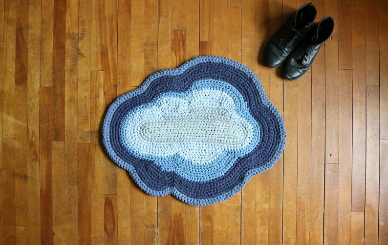 Handmade Raincloud Rug Ready to Ship image 1