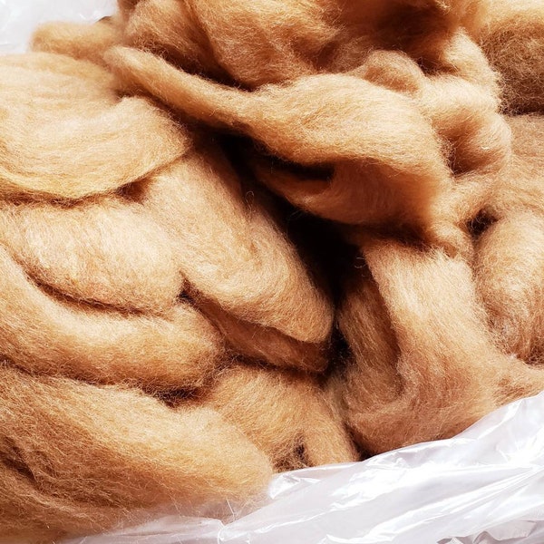 Cinnamon Girl Roving copper luxury spinning fiber CVM alpaca red eri silk