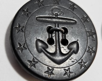 Rubber Navy pea coat anchor button AHRG backmark