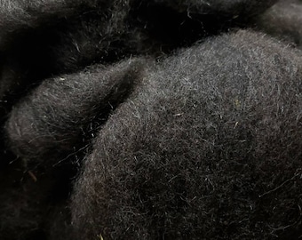 Jet black Navajo Churro roving Shave 'em to Save'em  hogget fleece