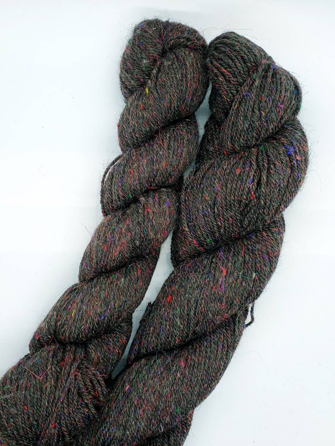 Black Tweed Yarn Paint It Black Fingering Soft Silk Tweed Etsy