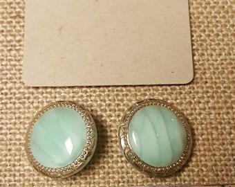 Green Vintage Glass Buttons Sets