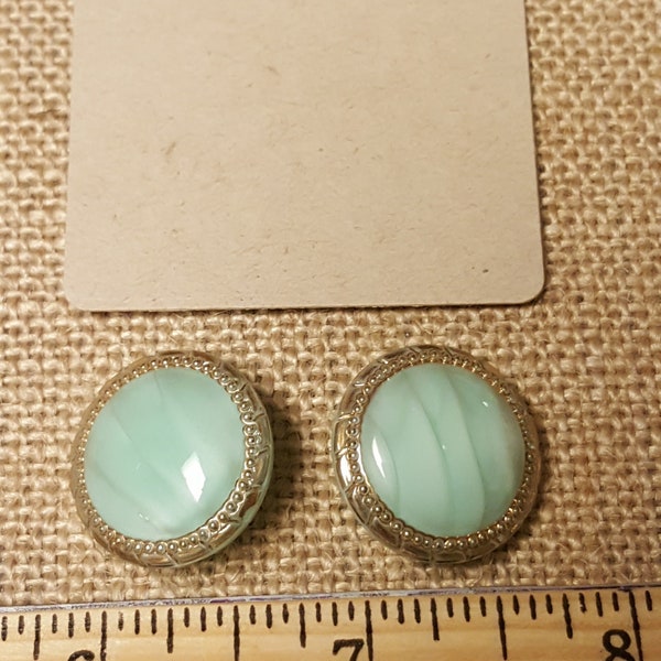 Green Vintage Glass Buttons Sets