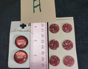 Vintage Plastic Red buttons including Bakelite, Celluloid, Casein, and Colt like buttons