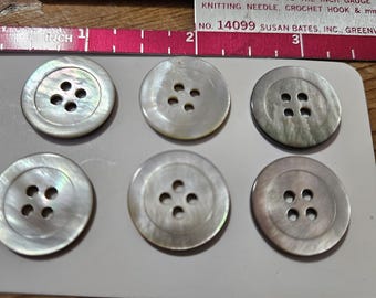 Vintage smoked Pearl Gray Shell Abalone buttons multiple sizes