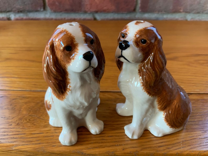 Cavalier King Charles Spaniel Salt and Pepper Pots Blenheim Cavalier Cruet Set image 2