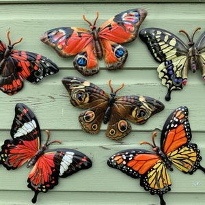 Butterfly Garden Wall Ornaments - Set of Six Butterflies - Garden Ornaments