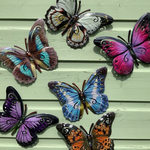 Garden Butterfly Wall Art SET OF SIX Garden Butterfly Etsy
